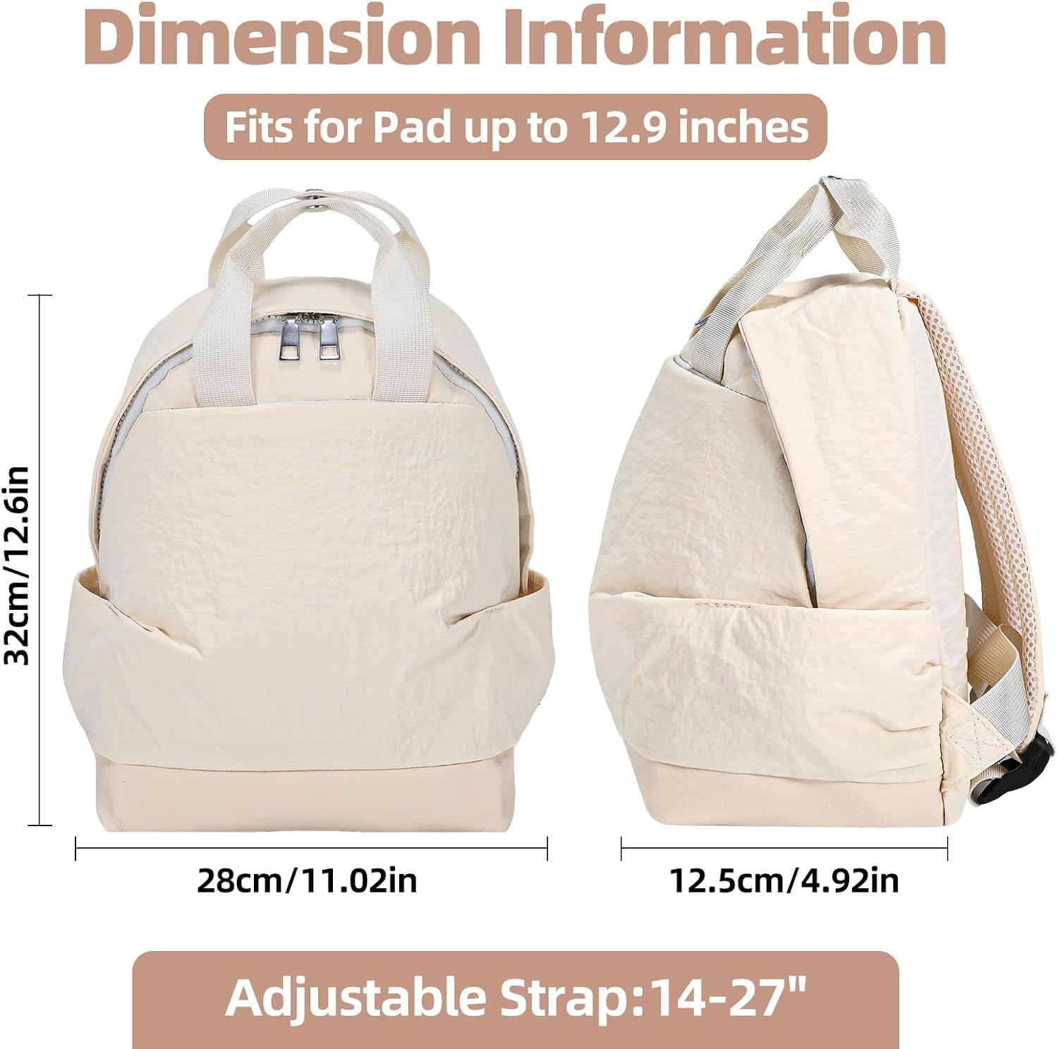 Backpack for Women Fashion Small Bookbag, Water Resistant Lightweight Nylon Daypack for Travel, Hiking & Daily Use image 4