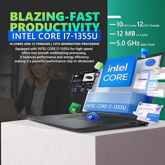 Dell 15 Laptop Táctil 15.6" FHD Antirreflejo i7-1355U 32GB RAM 1TB SSD Windows 11 Pro miniatura 2