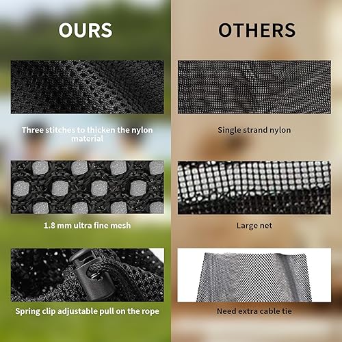 Miniatura 3 de Paquete de 2 bolsas de barrera de bomba de 12.2 x 15.9 pulgadas, bolsa negra con cordón para la mayoría de bombas de estanque, bolsa de malla de