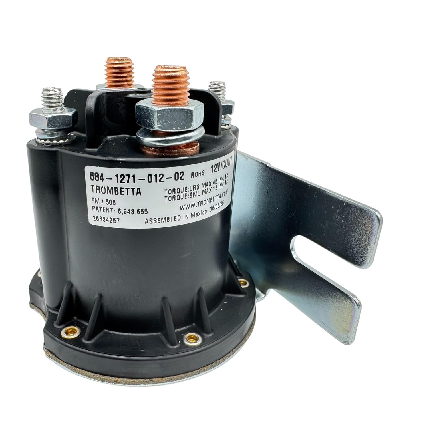 Genuine Trombetta 12V Starter Solenoid Relay Switch Kit, for Yamaha G22-G29 Drive 2 Adventurer Gas Golf Carts 2003-Current, Replaces Parts JW1-H1950-00-00 & JR3-H1950-00-00, 684-1271-012