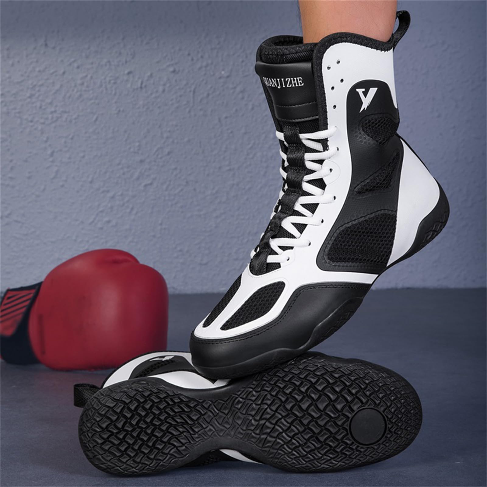 Zapatillas Boxeo Hombre Botas Ligeras para Lucha Libre Fitness