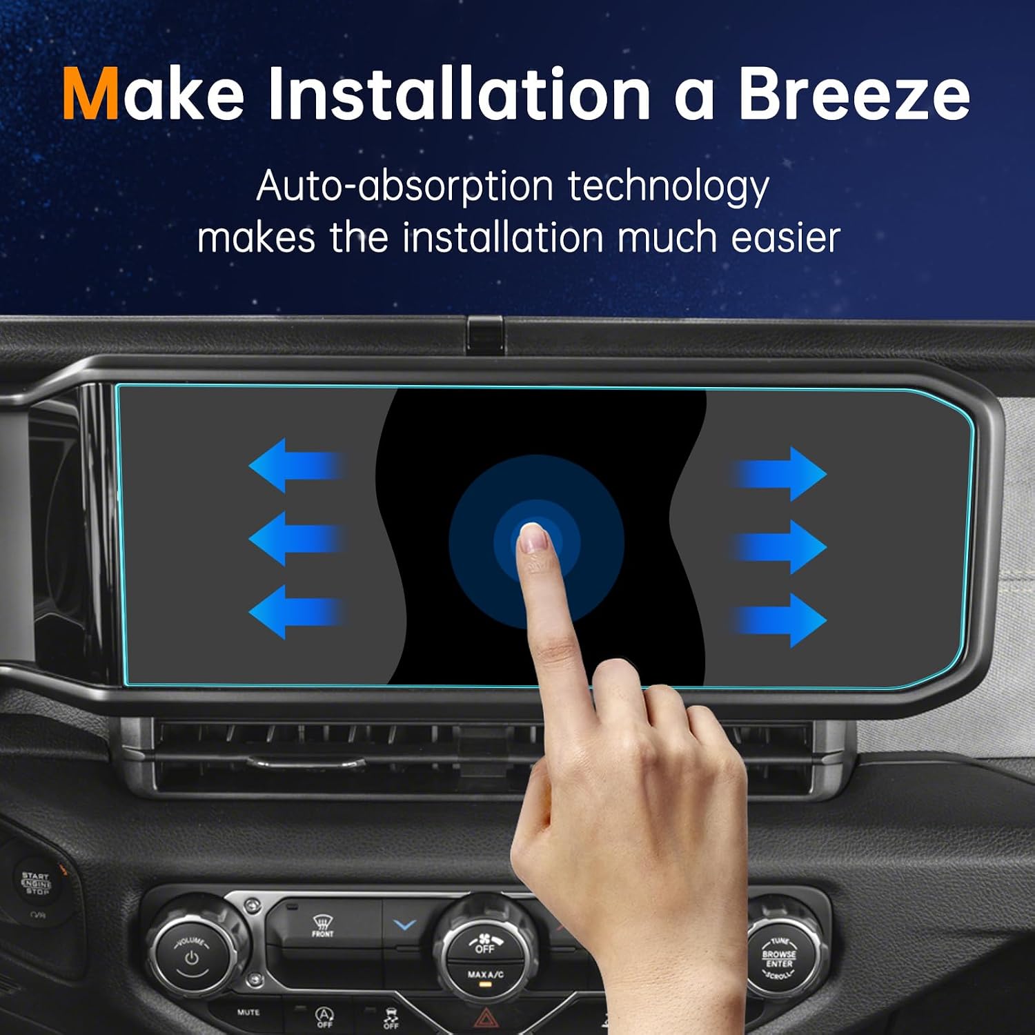 SHAOHAO for 2024 2025 Jeep Wrangler JL Anti Glare Screen Protector Matte 2024 2025 Jeep Wrangler JL Gladiator 4xe Accessories 2024 2025 Wrangler JL Gladiator 4xe Sport Rubicon Sahara Willys Sport S 12.3 inch Tempered Glass