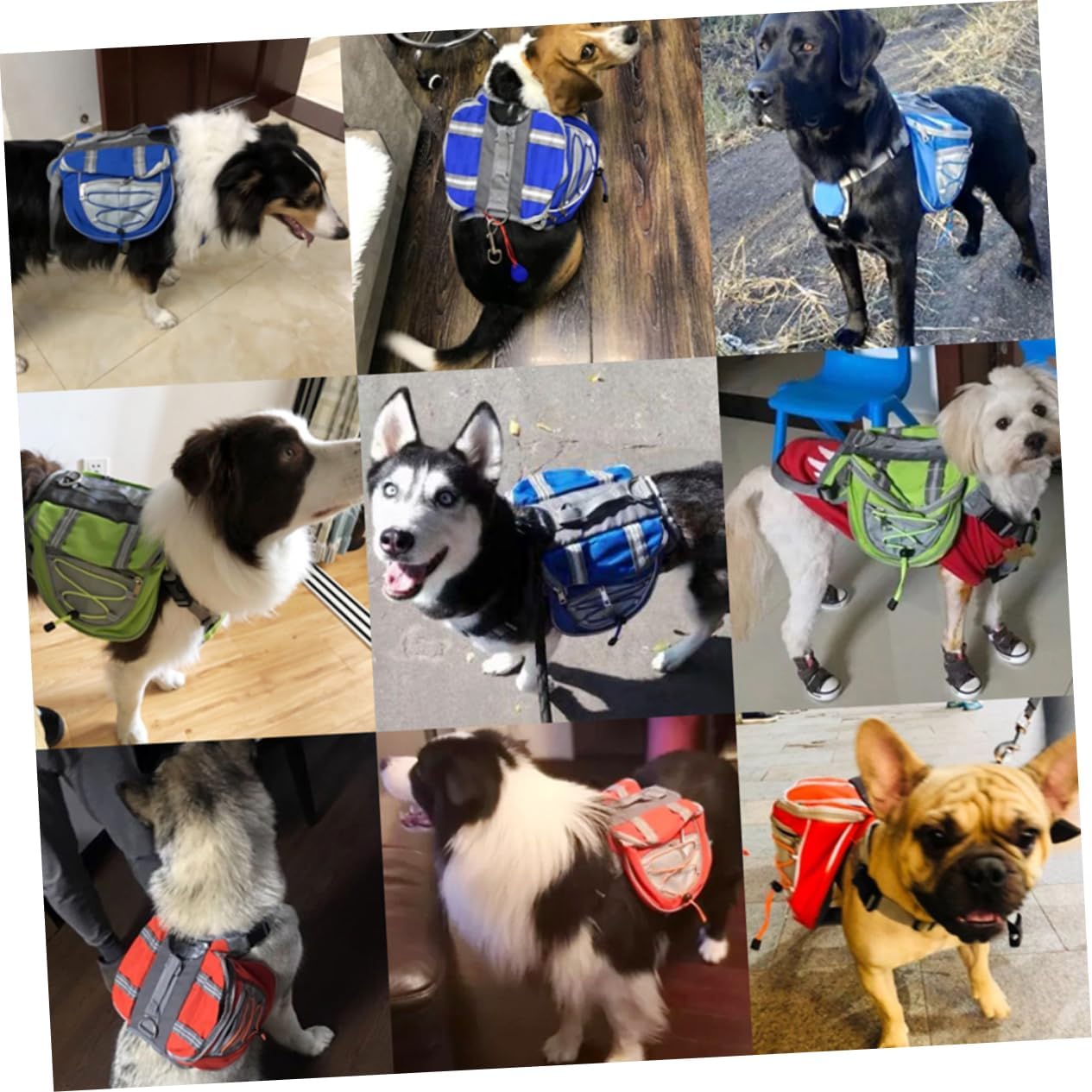 Dog Saddlebag Backpack Pet Carrier Harness Large Dog Rucksack Oxford Cloth Travel Backpack Versatile Harness for Hiking