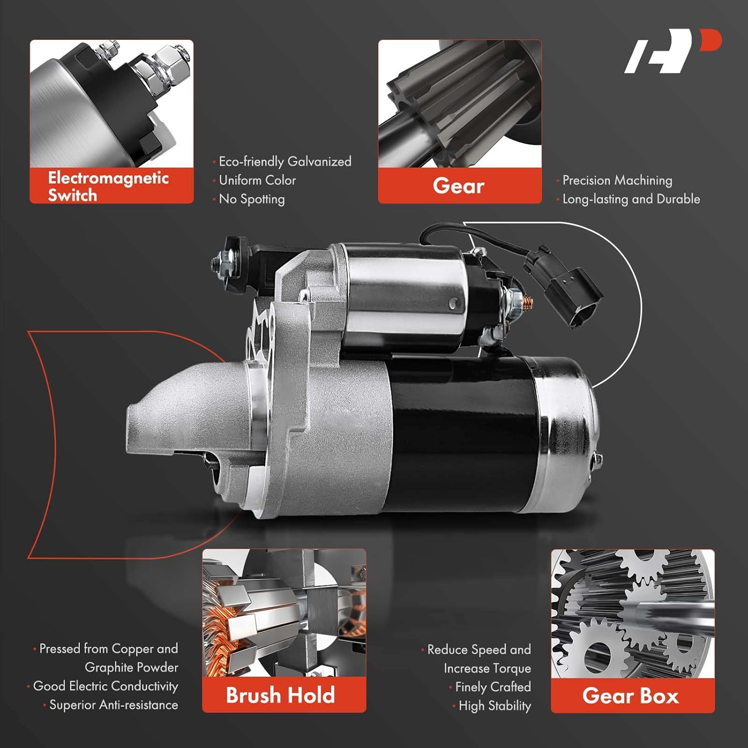 A-Premium Starter Motor Compatible with Nissan Armada 2010-2015 V8 5.6L, Titan 2011-2015 V8 5.6L, 12V 2.0KW 11 Teeth Clockwise, Replace# 23300ZV00A