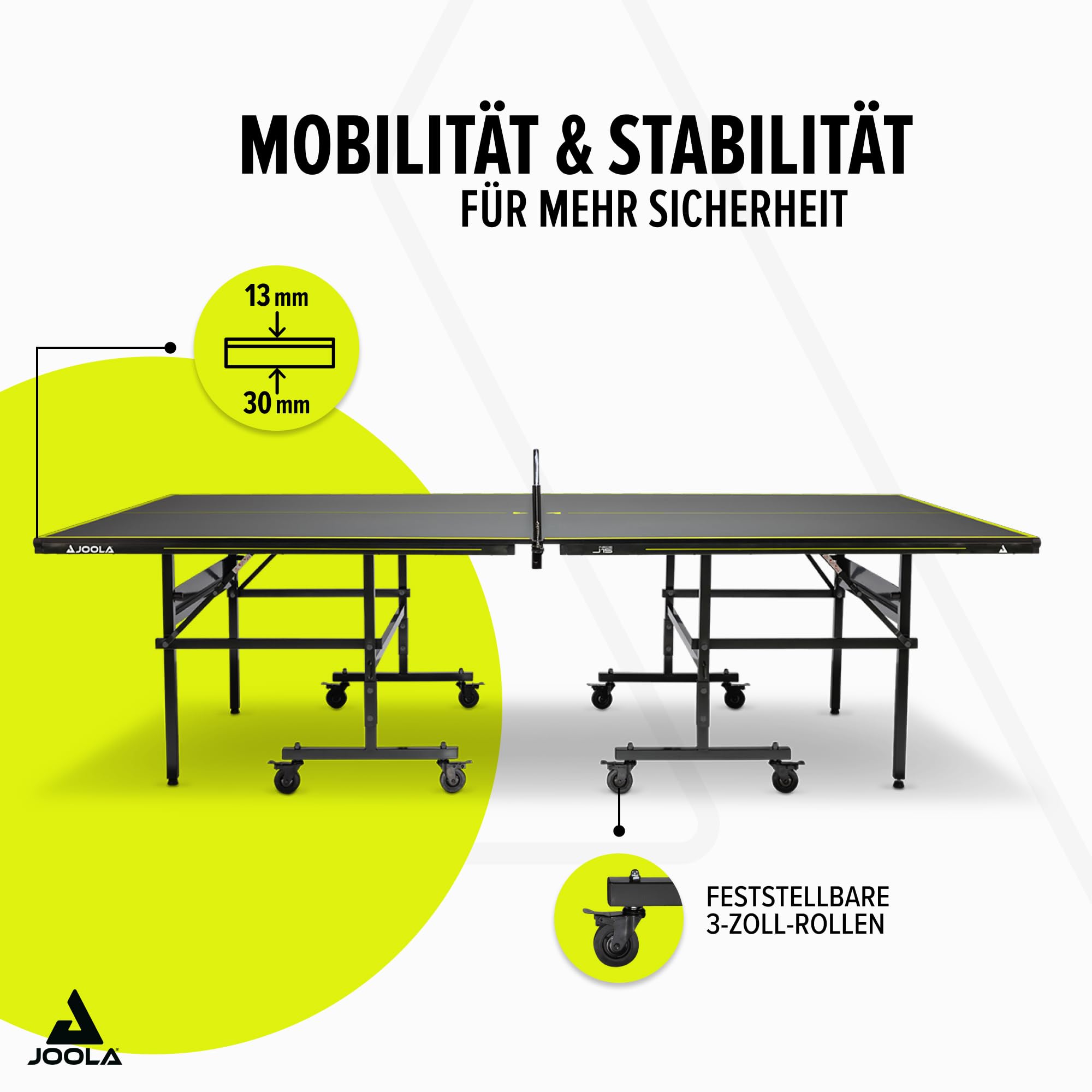 JOOLA Tischtennisplatte Inside Tischtennistisch Indoor klappbar – Schneller Aufbau - inklusive Tischtennis Netz, 274 x 152,5 x 76 cm