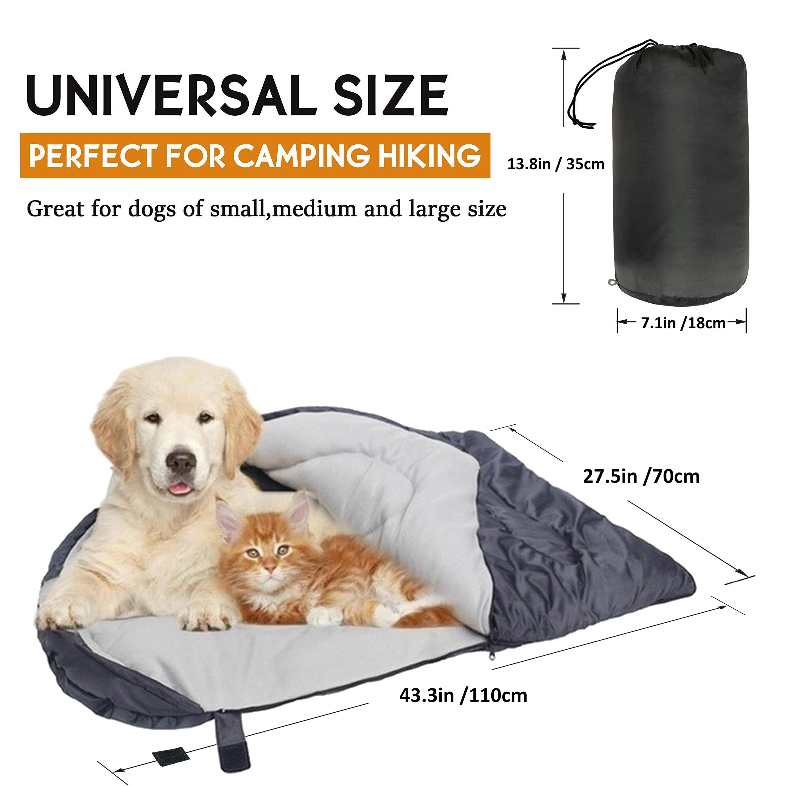 OROOTL Hundeschlafsack mit Aufbewahrungstasche, tragbar, wasserdicht, Camping-Hundebett, Matratze, Haustierunterlage für Auto, Kiste, Sofa, Reisen, Camping, Wandern, Rucksackreisen, Welpenbett,