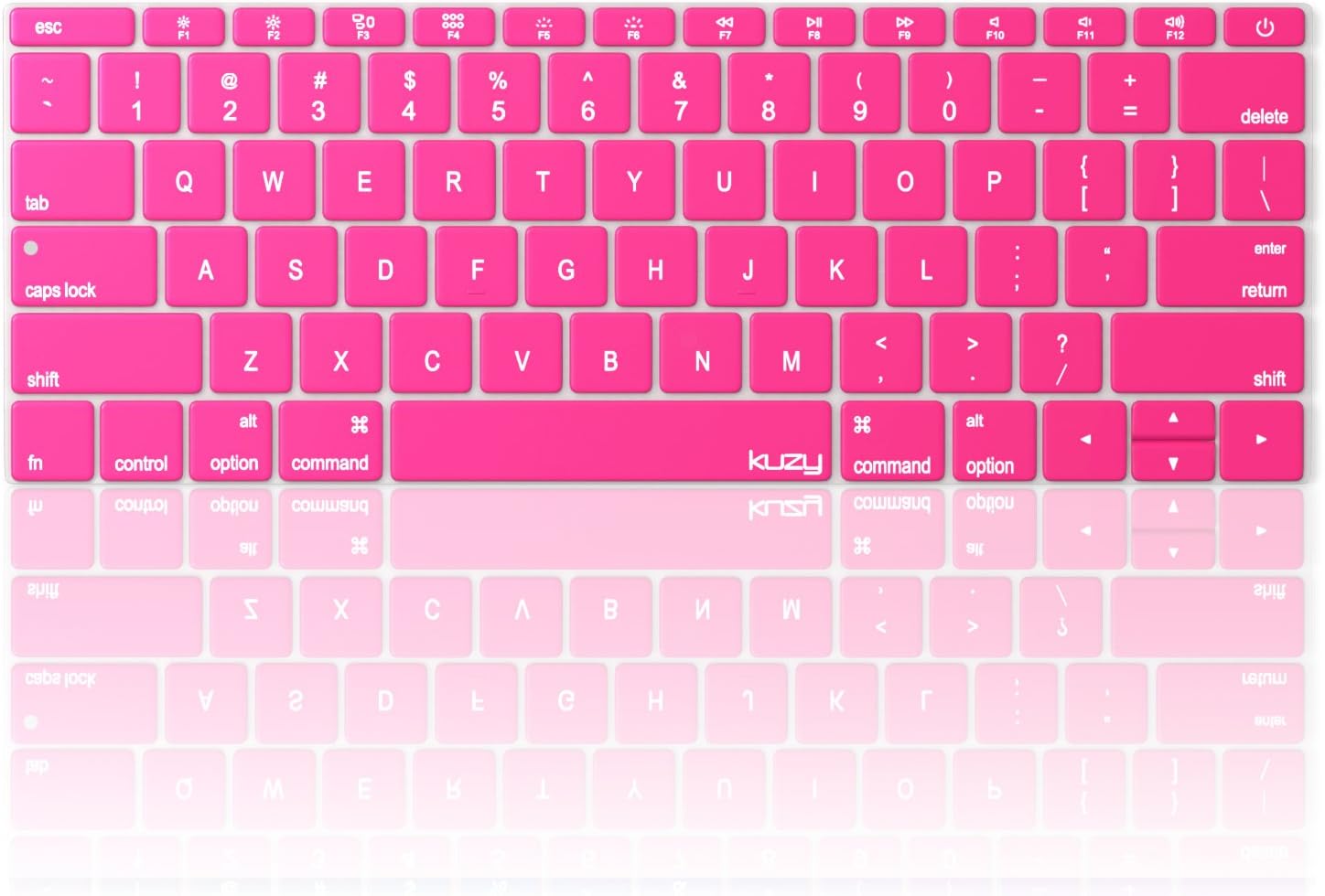 Kuzy Compatible with MacBook Pro 13 inch Keyboard Cover A1708 No TouchBar and MacBook 12 inch Keyboard Cover A1534 Silicone Skin, Pink