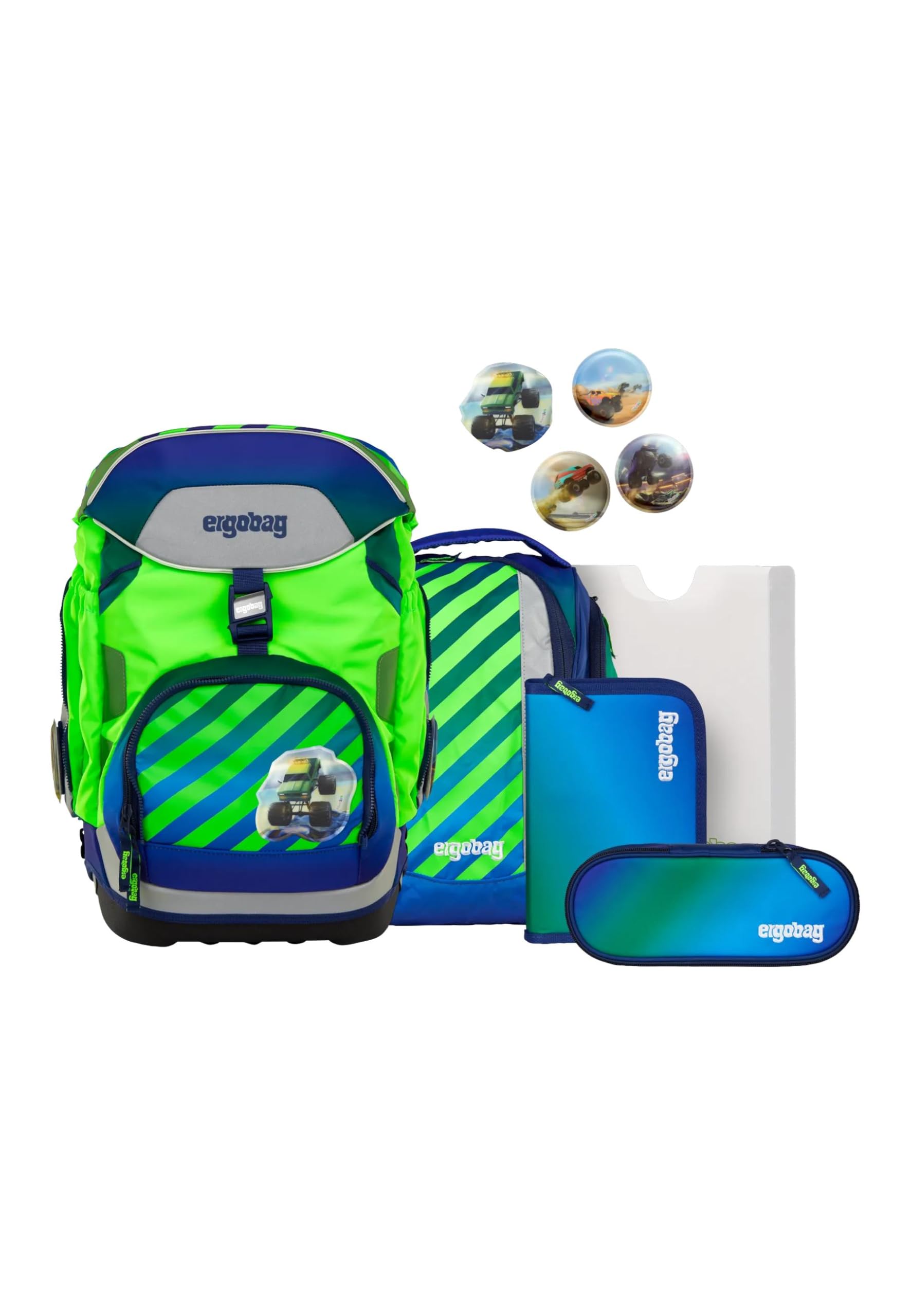 ergobag Schulranzen-Set Pack Set TruckBär - Blau