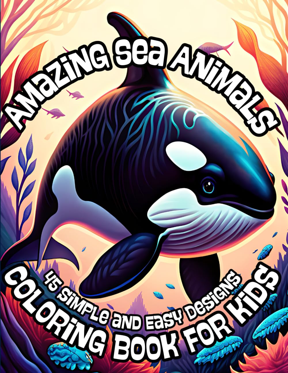 Amazing Sea Animals Coloring Book For Autistic Kids: Unleash Creativity With 45 Simple and Easy Designs Ready To Be Colored | Large Print Activity ... Ages and Skill Levels | 90 Pages, 8.5" x 11".