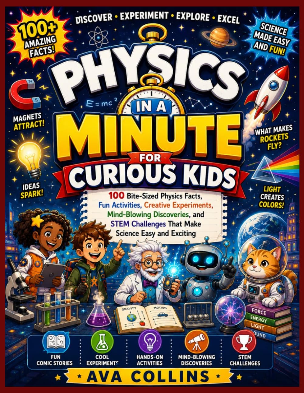 Physics In a Minute for Curious Kids: 100 Bite-Sized Physics Facts, Fun Activities, Creative Experiments, Mind-Blowing Discoveries, and STEM Challenges That Make Science Easy and Exciting