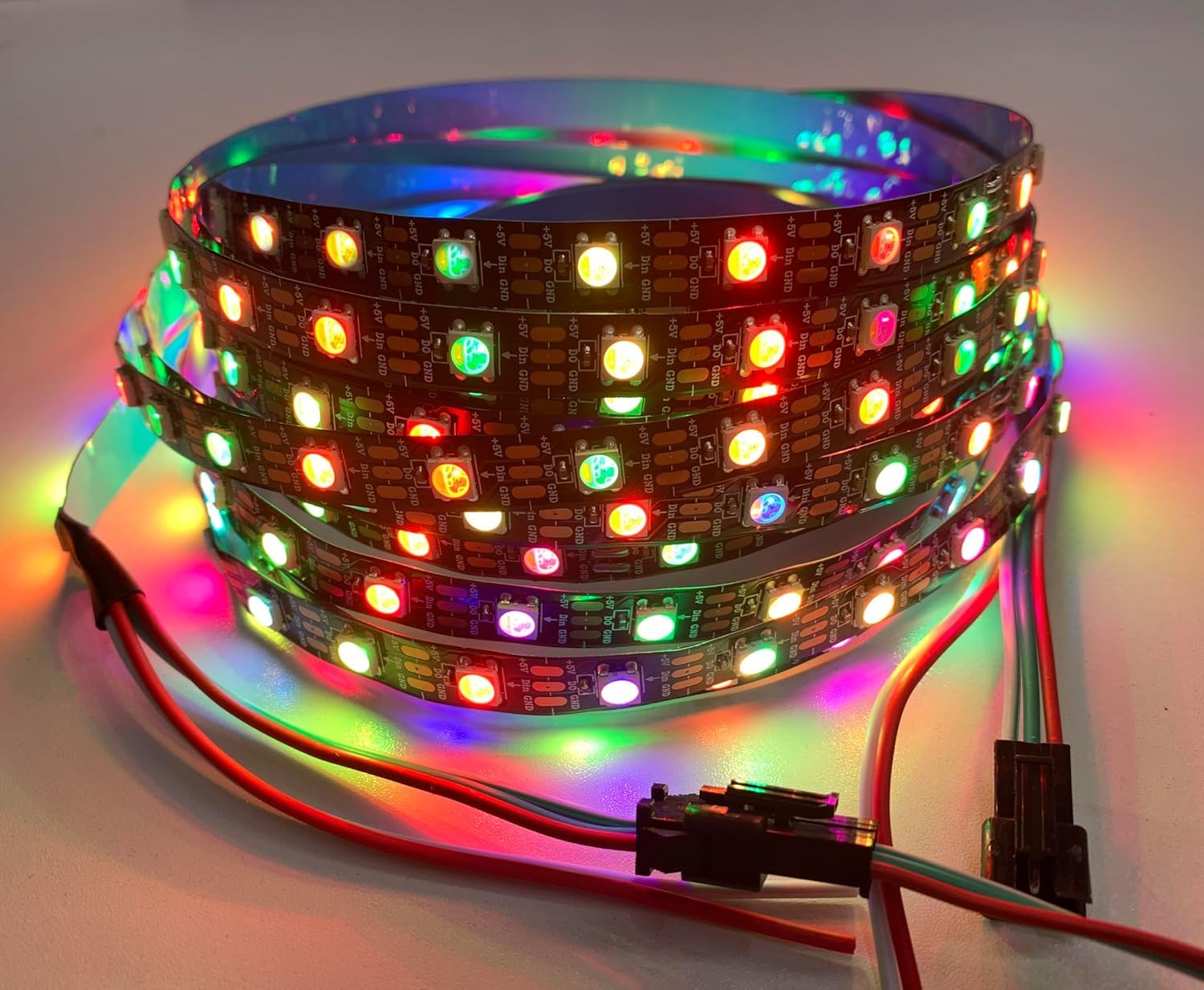 DC5V DC12V SK6812 RGBW LED-Streifen 4-in-1 Ähnlich WS2812B 30 60 144 LED Individuell Adressierbare Intelligente Pixel Magisches RGB CW WW Licht (5V RGBWW, 5M 60LED/M, White Pcb Ip65)