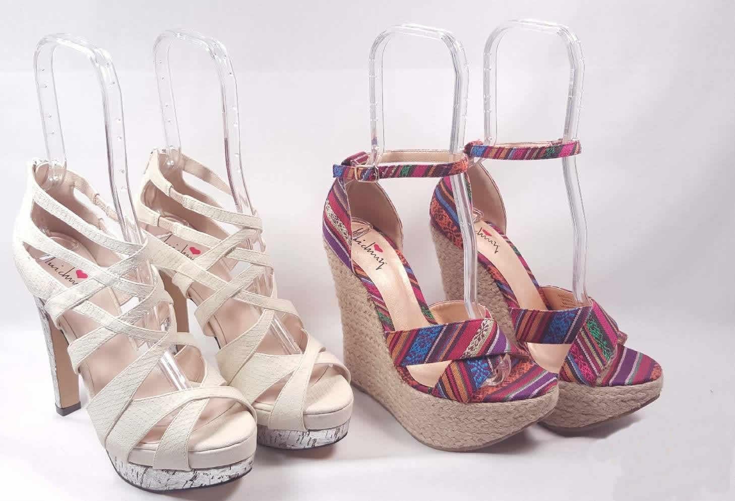 2 SETS Clear Acrylic Plastic Shoe/Boot Form Display Stand Shaper/Inserts (4 PCS)