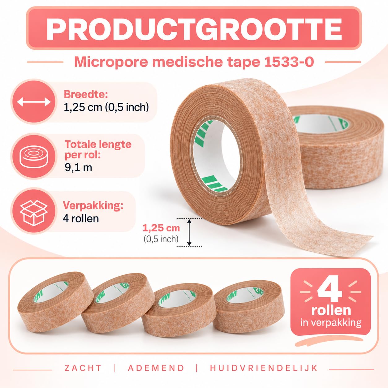 Medical Tape - 3 Micropore Rolls -4