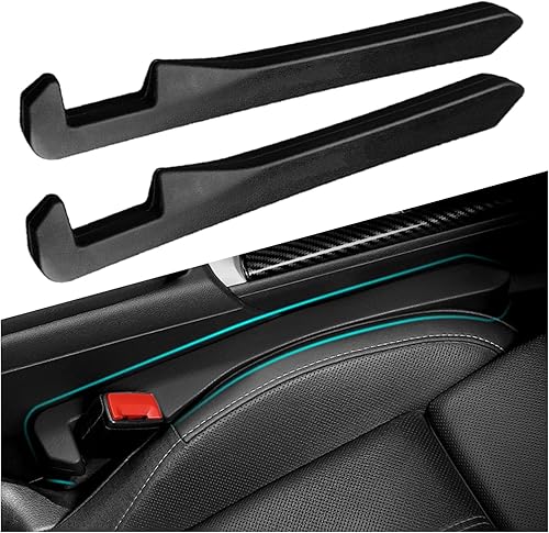 Paquete de 2 tiras de enchufe universales para asiento de automóvil, SUV y camión, de piel sintética, bloqueador de grietas para asiento lateral de