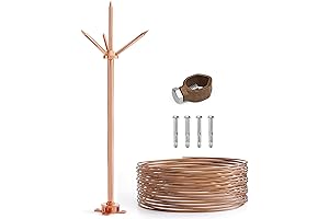 Copper Lightning Rod Protection System with 60 Feet Down Conductor