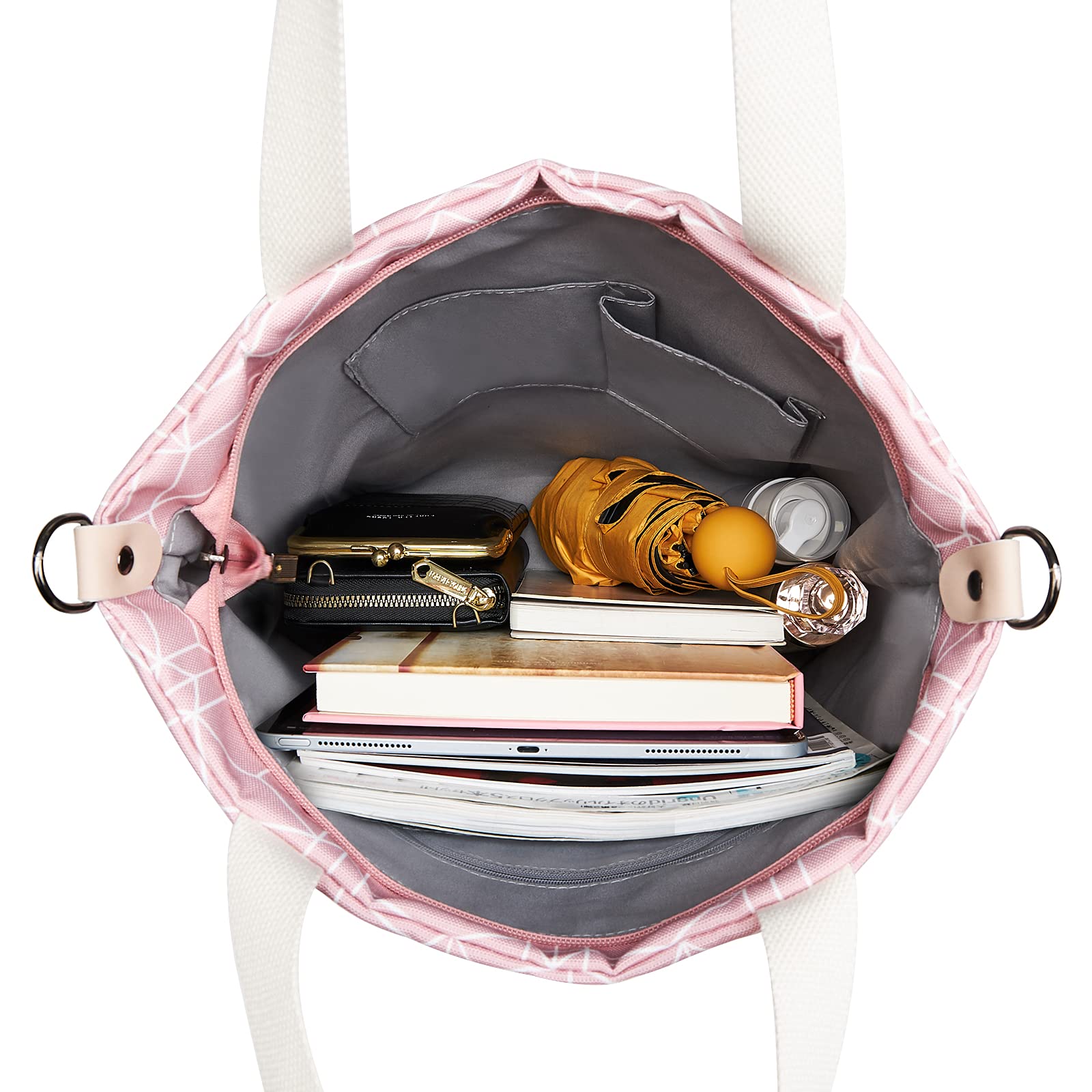 KALIDI Groß Damen Umhängetasche/Handtasche Canvas Tasche Schultertasche Totepack Shopper Casual Hobo Bag Crossbody Bag für Schule Büro Arbeit Reisen Ausflug Einkauf