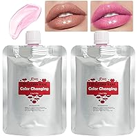 Vista 1 de JCOOS Base de brillo de labios, aceite de labios que cambia de color, base de brillo de labios, 2 unidades de 3.5 onzas de base de brillo de labios