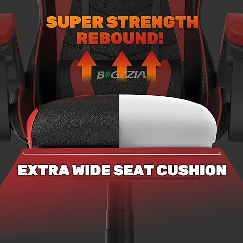 Miniatura 8 de Silla de juegos con reposapiés, silla ergonómica de respaldo alto para computadora con reposacabezas y soporte lumbar, silla de juego reclinable