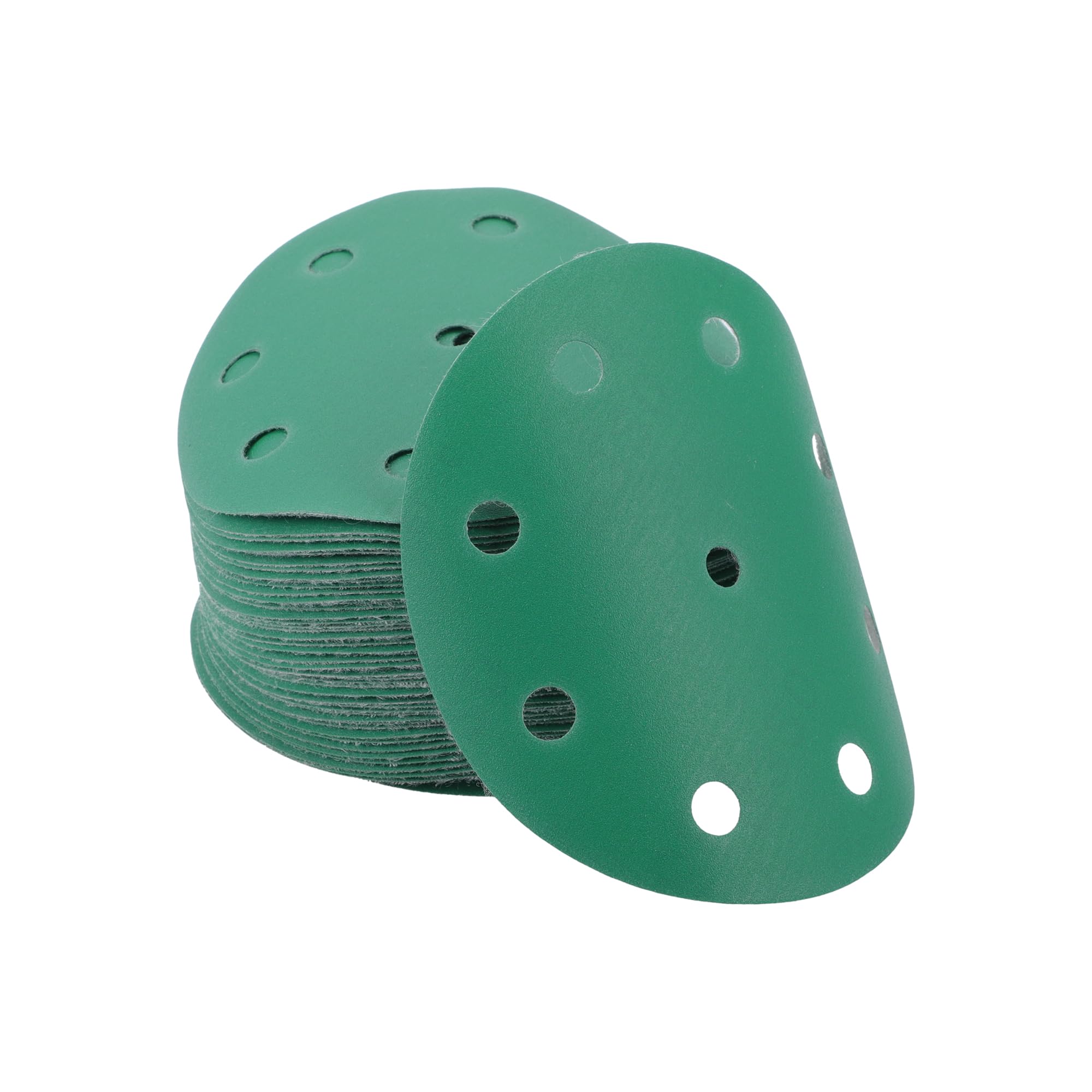 A ABSOPRO Sanding Discs 5 Inch 9 Hole 320 Grit Round Hook and Loop Sandpaper Aluminum Oxide Green 50pcs, 5"