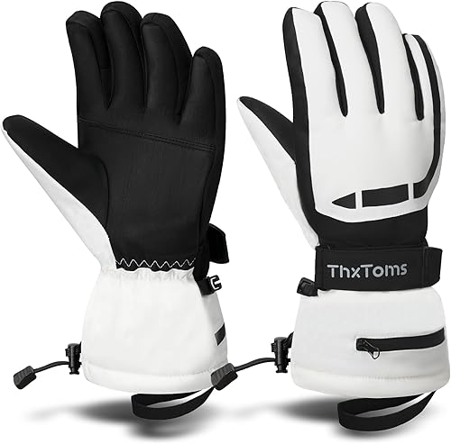 ThxToms Guantes de esquí para hombres y mujeres, guantes de invierno impermeables 3M Thinsulate guantes cálidos unisex para pantalla táctil, guantes