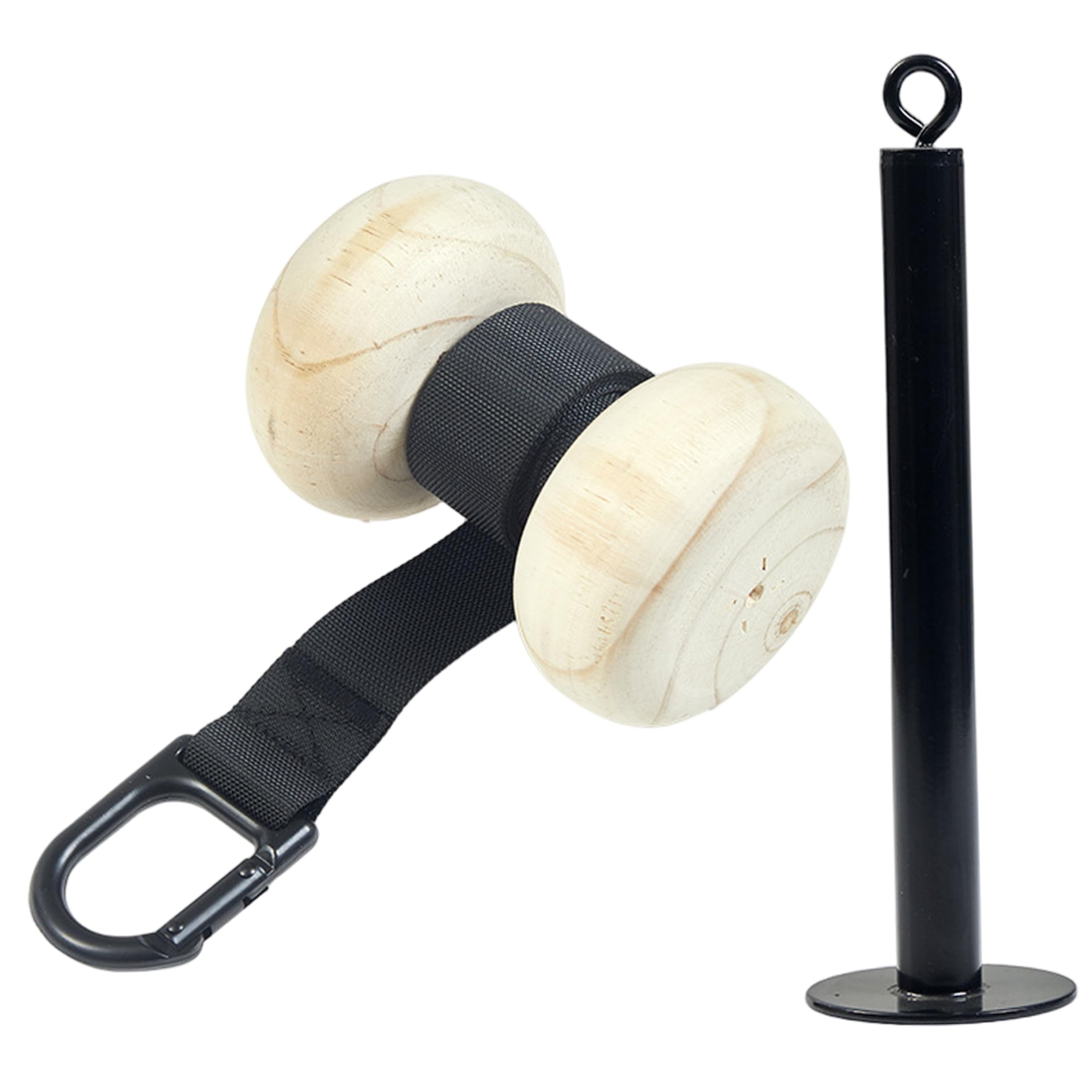 Ejercitador de antebrazo, rodillo de muñeca para ejercitador de antebrazo, dispositivo de fortalecimiento de muñeca ajustable con mango de madera natural y ganchos de metal, entrenamiento de fuerza d