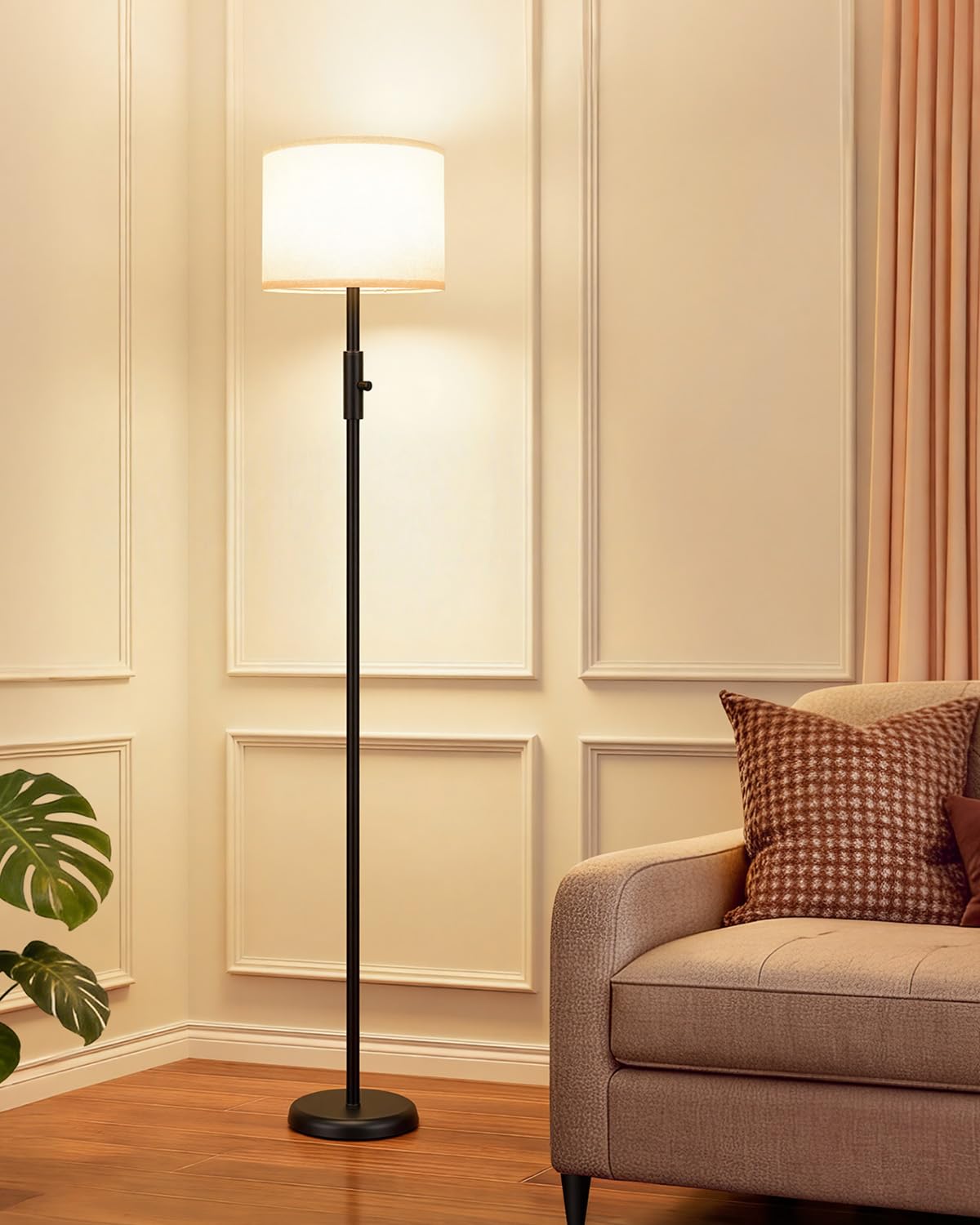 Upgraded Dimmable Floor Lamp for Living Room 1000 Lumens Bulb Included Modern Floor Lamps Simple Design with Linen