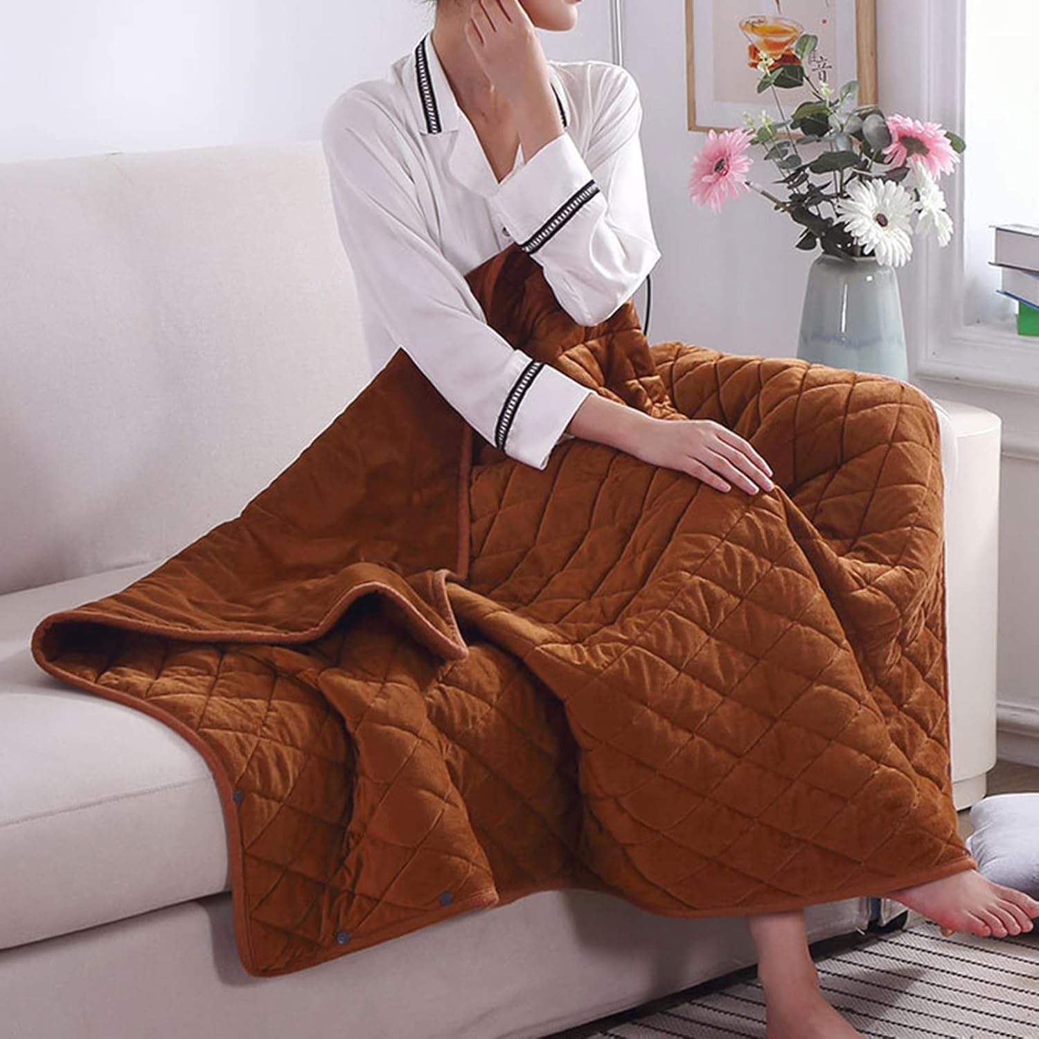 review Cuteam Electric Blanket, Automatic Timing Washable USB Portable Charging Winter Heating Shawl Home Warming Accessories for Hotel