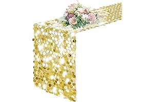 Pufogu Gold Sequin Table Runner