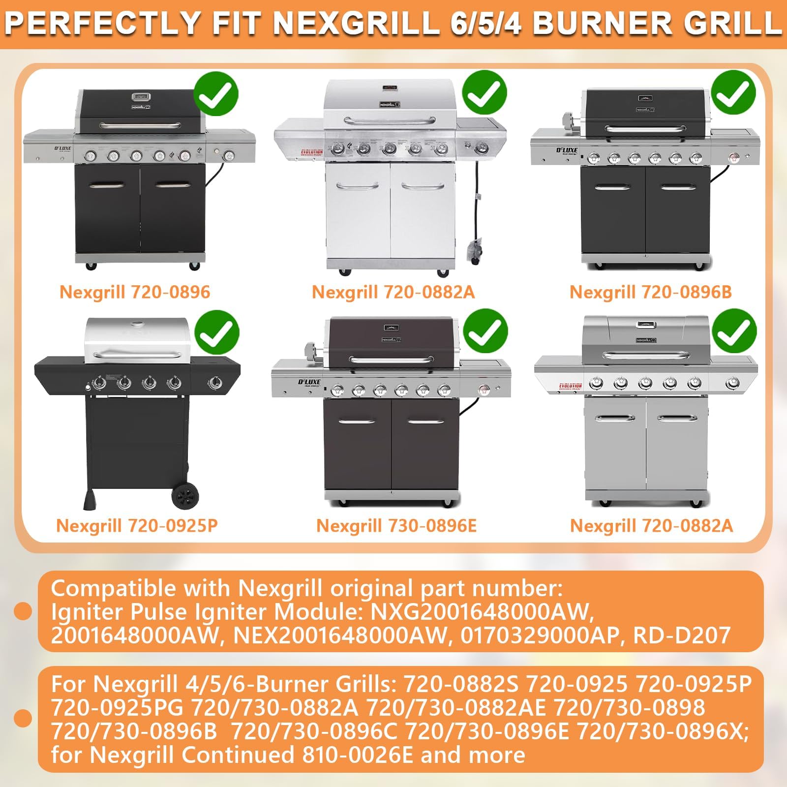 Amazon.com : DHL-128-7Q Pulse Igniter for Nexgrill 6/5/4 Burner
