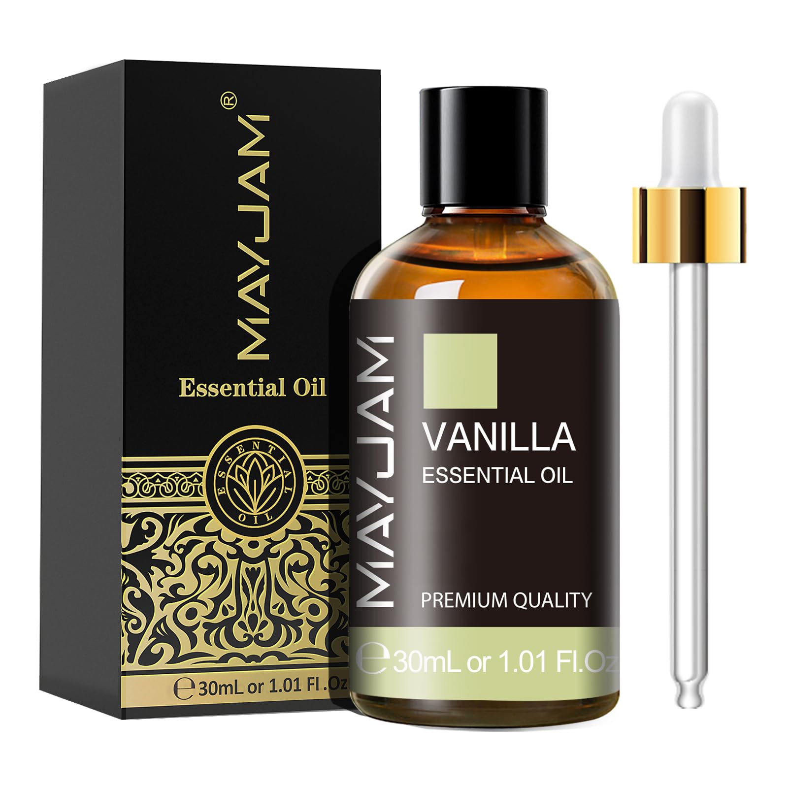 MAYJAM Aceite Esencial de Vainilla 30ml, Aceite de Vainilla para Difusor, Humidificador, Bricolaje, Hogar, Armarios