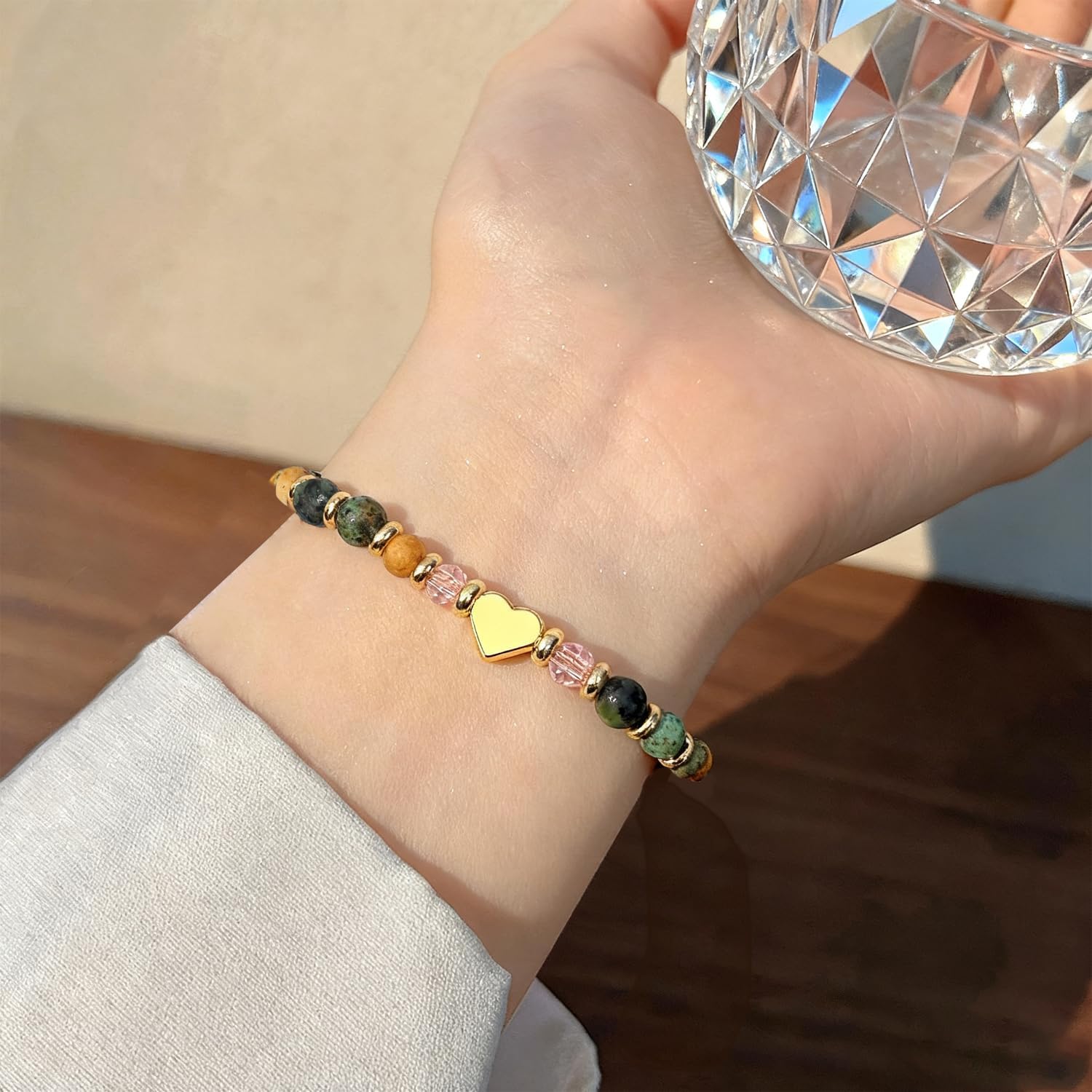 Natural Stone Bracelets Healing Bracelets for Women Get Well Soon Gifts Encouragement Inspirational Gifts for Women Friend Sister Christmas Birthday Present Get Well Present Spiritual Gift - Image 3