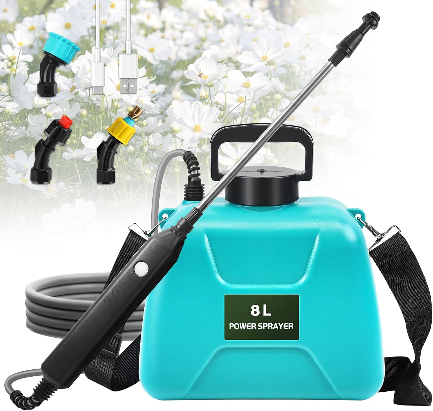 Amazon.com : Battery Powered 2 Gallon Electric Sprayer With 3 Mist ...