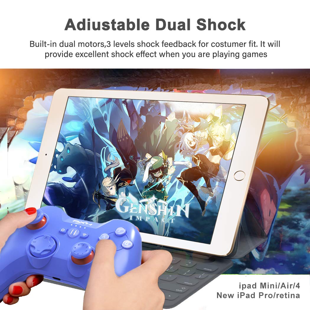 PXN 6603 MFi Certified Wireless Game Controller, Apple Gaming Controller Joypad with Adjustable Clamp Phone Holder Compatible with iOS iPhone/iPad/Apple TV