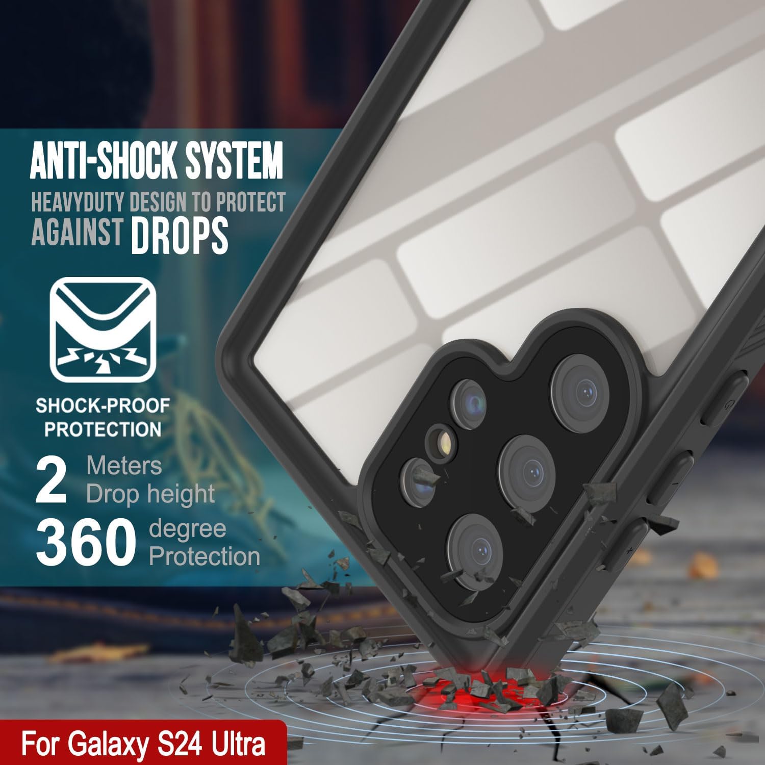 Punkcase Galaxy S24 Ultra Waterproof Case [Extreme Series] [Slim Fit] [IP68 Certified] [Shockproof] [Dirtproof] [Snowproof] Armor Cover for Galaxy S24 Ultra 5G (6.8") (2024) [Black]