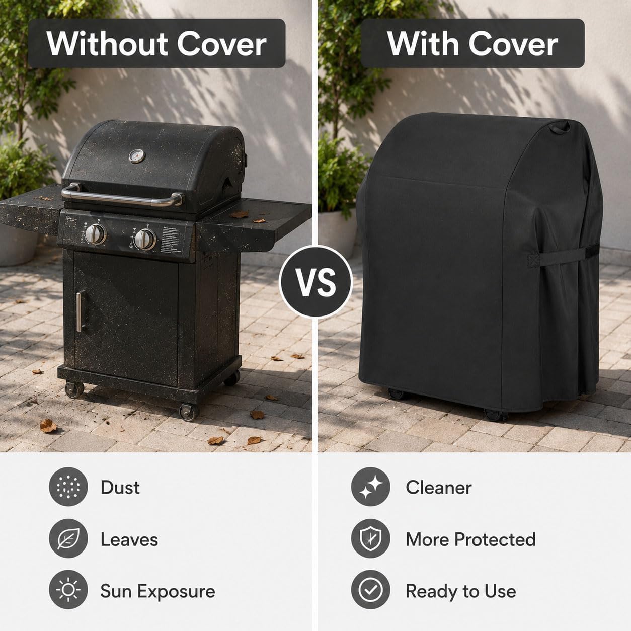 Funda para Parrilla de Barbacoa para Broil King Crown 490 Shadow 2026+ | Duradero, impermeable, resistente a desgarros, resistente a los rayos UV, ajuste seguro, con cordón ajustable