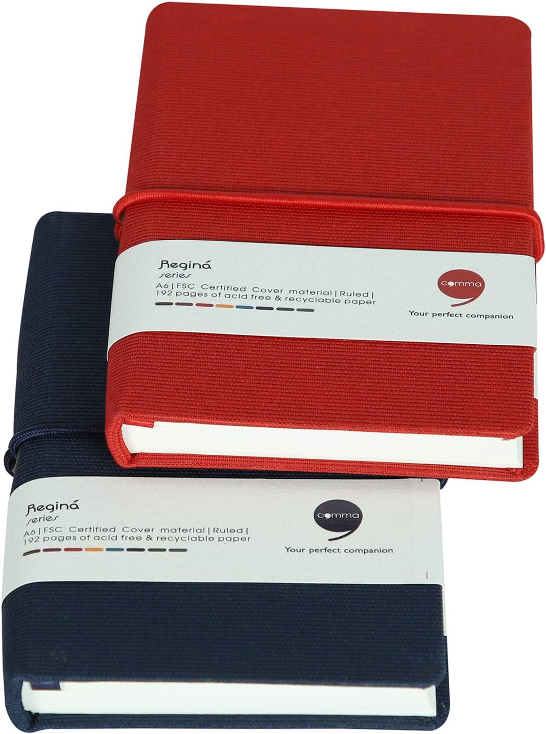 COMMA Abaca – A5 Size – Hard Bound Notebook with Elastic Band Closure ...