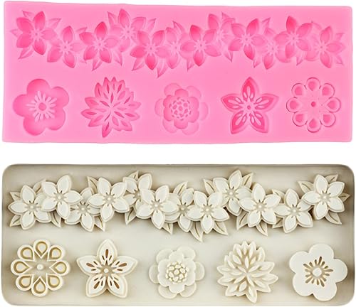 Moldes barrocos de fondant de encaje de flores, moldes de silicona para curvas, molde de alivio de volutas para decoración de pasteles, decoración