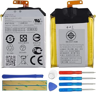 Duotipa Battery C11N1540 Compatible with Asus Zenwatch 2 WI501QF with Repair Tool Kit