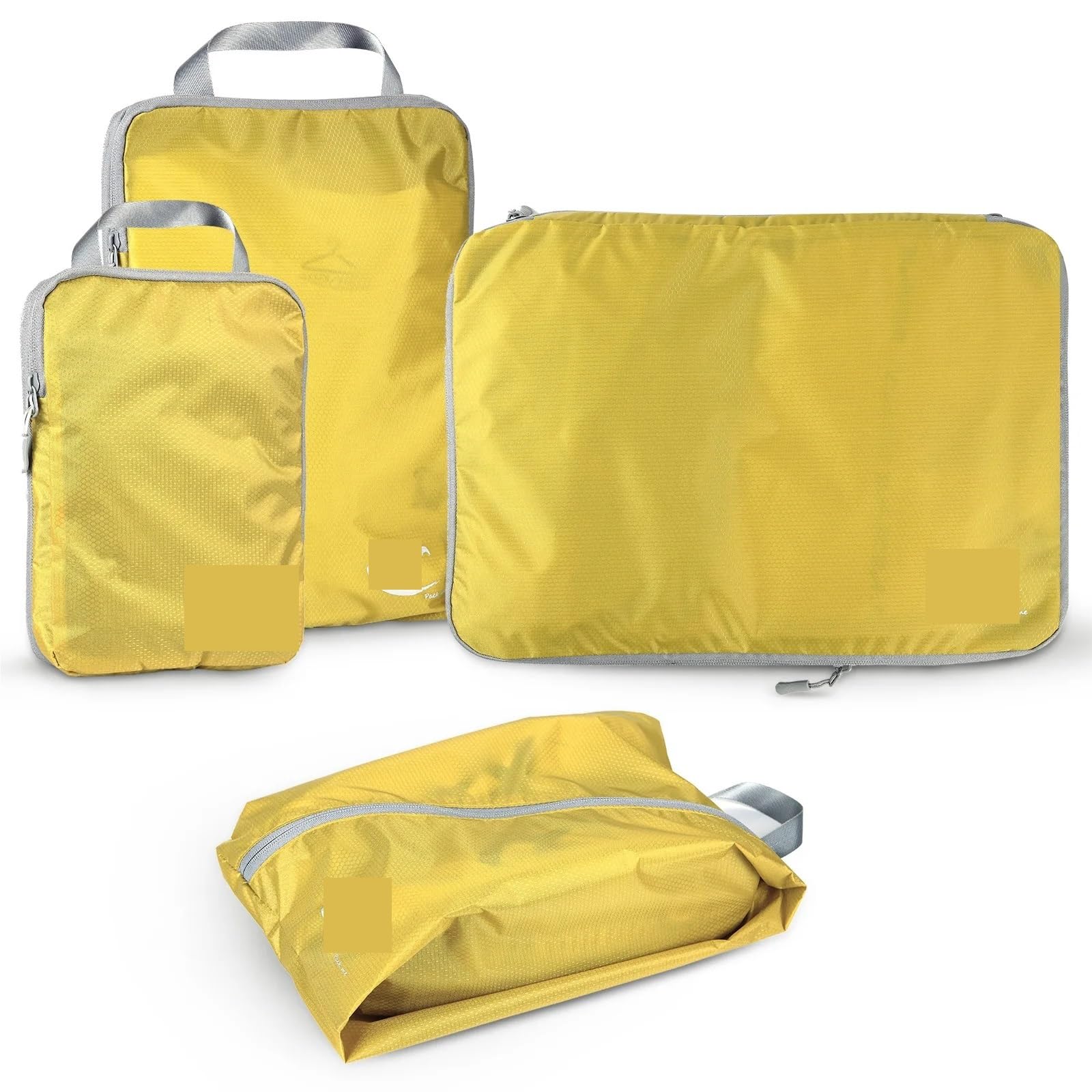 Packing Cubes for Suitcase 4/6PCS Travel Compression Packing Cubes Luggage Organizer Pouch Foldable Suitcases(4PCS Turmeric)