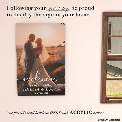 Miniatura 3 de Letrero de bienvenida de boda personalizado con foto, letreros de fotografía de boda personalizados para recepción, letreros de recepción de boda