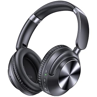 TAGRY Bluetooth Headphones with Hi-Res Audio and Hybrid Active Noise Cancelling, 100H Playtime Wireless Over Ear Headphone, Fast Charging, Comfort Earcups for Travel Home Office Phone PC Black - Amazon product rated Grade A