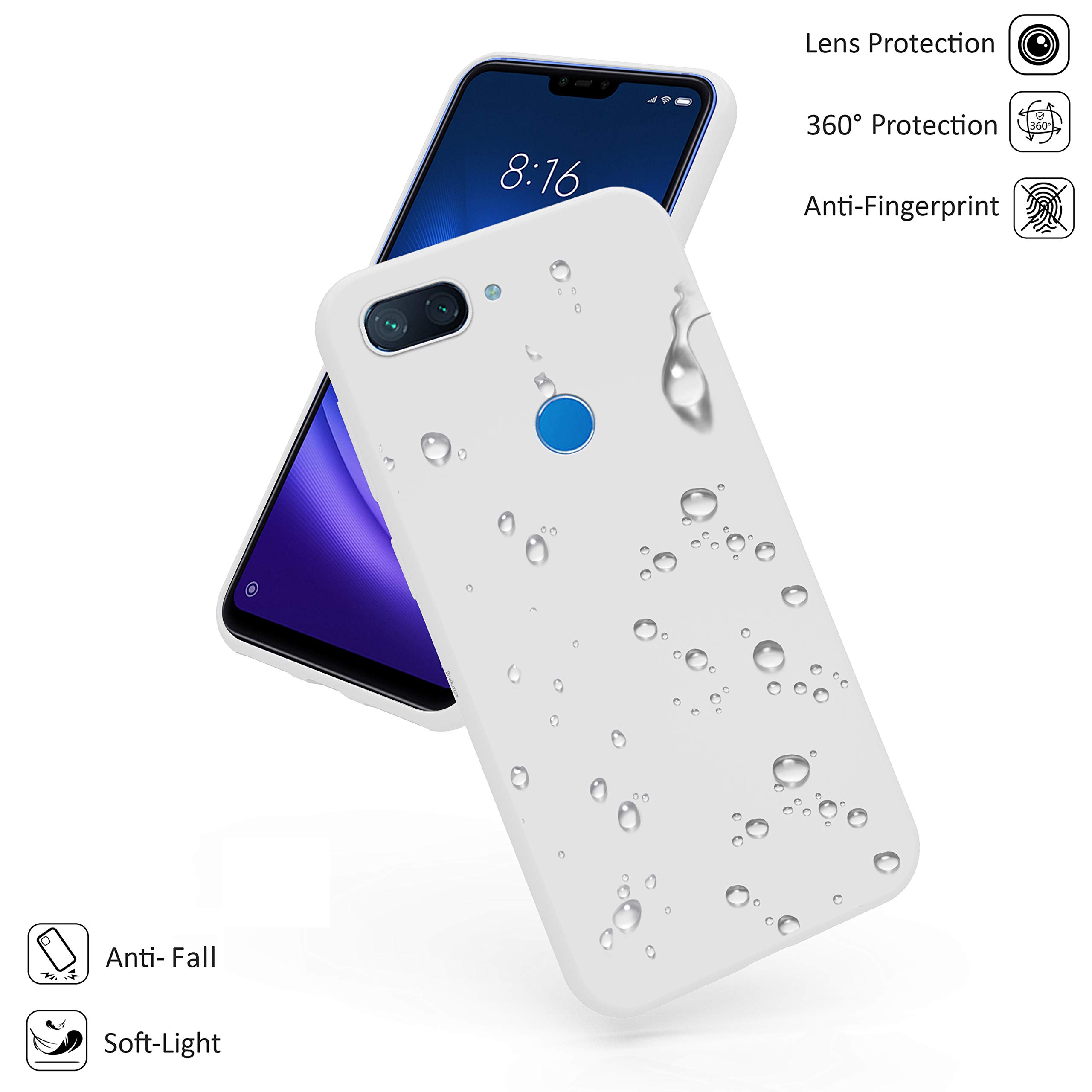 N NEWTOP Cover Per Xiaomi Mi 8 – Custodia TPU Soft Gel Ultra Sottile, Flessibile E Antiscivolo – Colore Arancione