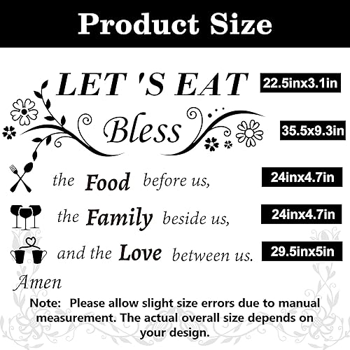 Miniatura 4 de Calcomanías de pared para cocina, cena, oración, calcomanías de pared de vinilo con citas de cocina, calcomanías de pared con texto en inglés "Let's
