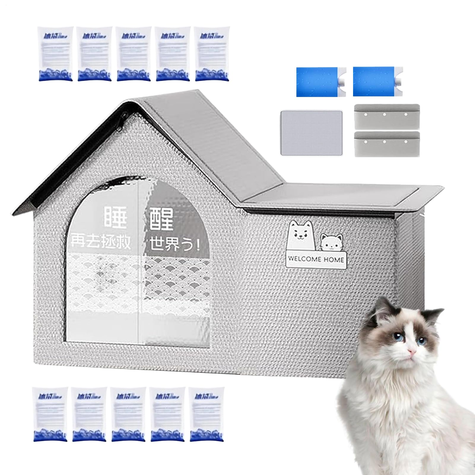 Niche d'extérieur rafraîchissante pour chat au design premium en toile respirante