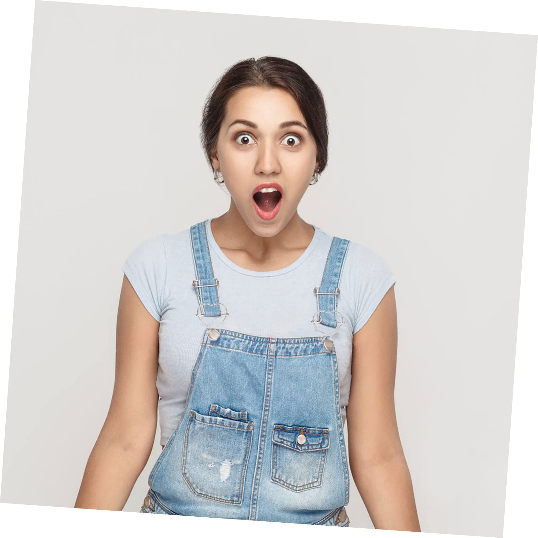 NUOBESTY 50stücke Herzförmige Overall Schnallen Multifunktionale Kleidungsschnallen Für Bekleidung Latzhosen Und Accessoires Handgefertigt
