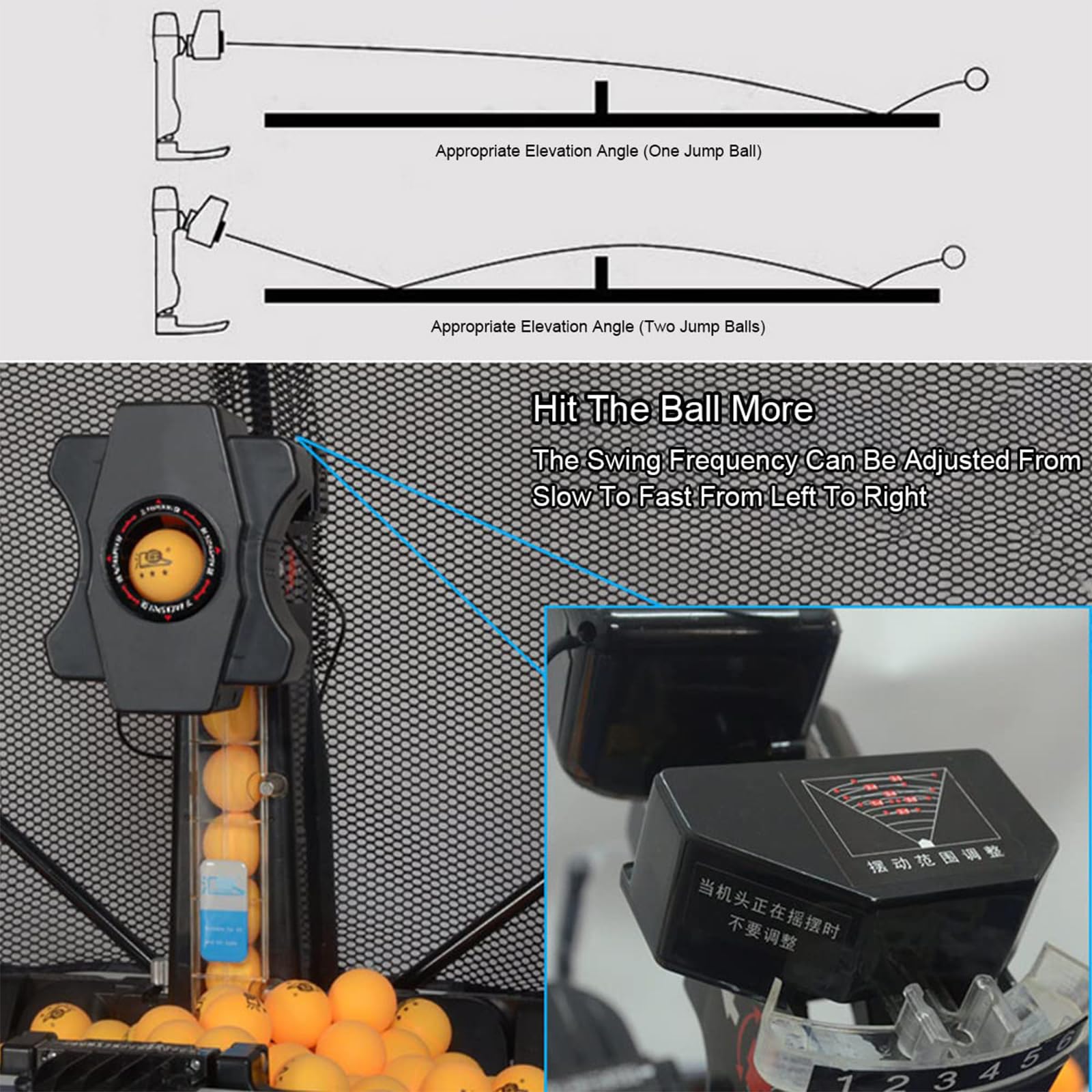 Robot da Tennis Tavolo, Lancia Palline da Ping Pong Automatico | Telecomando, Rete di Raccolta delle Palline, Velocità e Frequenza Regolabili, Capacità di 300 Palline