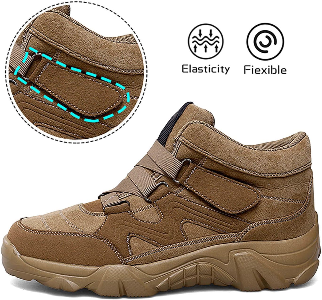 Men's Slip On Walking Sneakers Comfortable Hiking Fashion high top Boots…