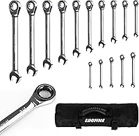 Vista 10 de Egofine Llave combinada métrica de trinquete de 0.315 in, llave de engranajes de grado industrial con diseño de 12 puntos, trinquete de 72 dientes