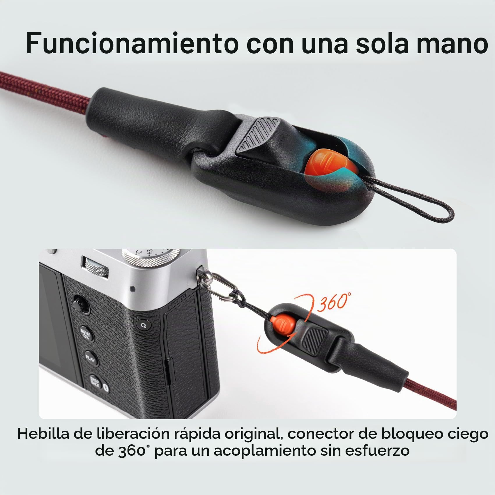 PGYTECH Correa para Cámara Slim Ajustable con Liberación Rápida 820-1360mm Ligera para Cámaras Mirrorless/Compactas/Instax/Digitales, Estilo Outdoor
