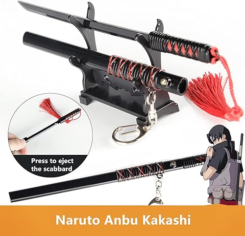 Miniatura 2 de DIYOOHOMY Llaveros de espada de anime mini katana samurai japonés, regalo para fanáticos de armas pequeñas